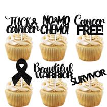 Cupcake Topper LETLIMIT Black Glitter Cancer Theme x18 Cupcake Topper LETLIMIT Black Glitter Cancer Theme x18
