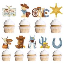 Cupcake Topper Wxiben My First Rodeo Cowboy 1st Birthday 36 unidades Cupcake Topper Wxiben My First Rodeo Cowboy 1st Birthday 36 unidades