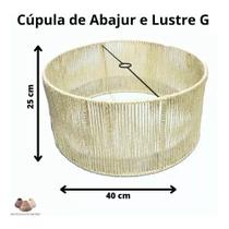 Cúpula Abajur Artesanato Sisal Rústica Vira Lustre Pendente G CORES:branca