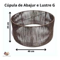 Cúpula Abajur Artesanato Sisal Rústica Vira Lustre Pendente G CORES:marrom Cúpula Abajur Artesanato Sisal Rústica Vira Lustre Pendente G CORES:marrom