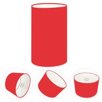 Cúpula Abajur Cilíndrica Cp-7002 Ø13x30cm Vermelho
