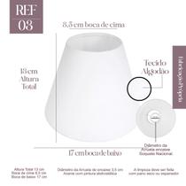 Cupula Abajur Pequeno Tecido Algodao Bege, Preto e Branco 13 cm x 8,5 cm x 17 cm Encaixe Soquete Nacional 3,5 cm Nacional Cupula Abajur Pequeno Tecido Algodao Bege, Preto e Branco 13 cm x 8,5 cm x 17 cm Encaixe Soquete Nacional 3,5 cm Nacional