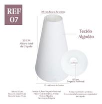 Cupula clássica Cone 25x8x19cm de Tecido Algodao soquete nacional cor branca Ref 07 Cupula clássica Cone 25x8x19cm de Tecido Algodao soquete nacional cor branca Ref 07