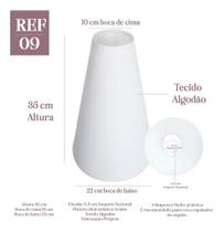 Cúpula Clássica de Abajur luminária 10x22x35cm Cone Tecido Algodão Soquete Nacional Ref 09 Branca, Bege ou Preta Cúpula Clássica de Abajur luminária 10x22x35cm Cone Tecido Algodão Soquete Nacional Ref 09 Branca, Bege ou Preta