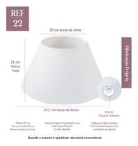 Cúpula Clássica De Abajur luminária 24x20x34cm Tecido Algodão Soquete Nacional Ref 22 Cor Bege, Preto ou Branca