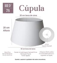 Cúpula Clássica de Abajur luminária 30x25x40cm Grande de Tecido Algodão Soquete Nacional Ref 78 Cor bege, Preta, Branco