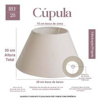 Cupula Clássica De Abajur30x15x40cm Grande de Tecido Algodão Soquete nacional Ref 28 Cor bege, preto branco