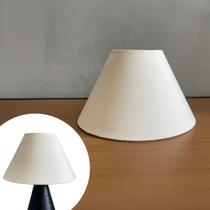 Cúpula Clássica Para Abajur Conica 16x10x25cm Tecido Algodão e Soquete Nacional REF 18 Cor Bege Preto ou Branco