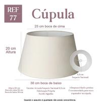 Cúpula Clássica para Abajur luminária Grande 25x30x20cm Tecido Algodão Soquete Nacional Ref 77 Cor bege, Preto ou branco