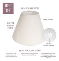 Cúpula De Abajur de Mesa Cone em Tecido Algodão Medidas 11X8X14 Bege Ref 04