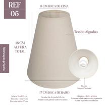 Cúpula De Abajur de Mesa Cone em Tecido Algodão medidas 18x8x17 Bege Ref 05