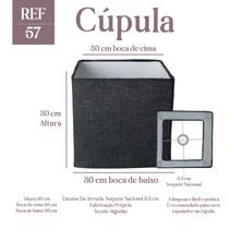 Cúpula de Abajur de Mesa ou Chão Quadrada grande Tecido algodão 30x30x30cm Preto Ref 57