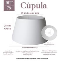 Cúpula de Abajur Grande Cone Tecido Algodão 25x30x40cm Branco Ref 78