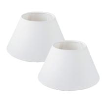 Cupula De Abajur Grande Kit Com 2 Unidades Tecido Algodão Bege, Preto e Branco 30 cm x 20 cm x 50 cm Soquete Importado 4 cm Ref 25