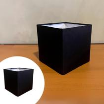 Cúpula de Abajur Quadrada Pequena 15 x15x15 Tecido Algodão Ref 47 Preto