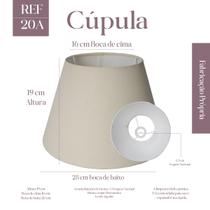 Cúpula de Abajur Tecido Algodão Soquete Nacional 19X16X28 Ref 20A