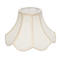 Cupula De Abajur Trabalhada Estilo Paris M 22 cm x 10 cm x 30 cm Soquete Nacional 3,5 cm Tecido Bege