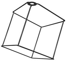 Cupula de Aramado Cubo Preto Para Pendentes e Abajures