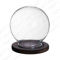 Cúpula de Vidro Bela e a Fera c/Base Madeira