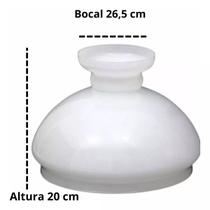 Cupula De Vidro Iluminação Leitoso 110V 220V Bivolt 26,5cm - Cafglass