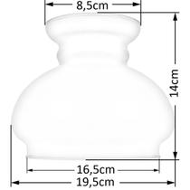 Cupula de Vidro Liso Fosco 16,5 Para Lustre e Candelabro Cupula de Vidro Liso Fosco 16,5 Para Lustre e Candelabro