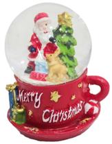 Cúpula de vidro natalina com papai noel com neve presente enfeite natalino de decoração Cúpula de vidro natalina com papai noel com neve presente enfeite natalino de decoração