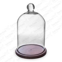 Cúpula de Vidro Redoma de Vidro Bela e a Fera c/Base Madeira v