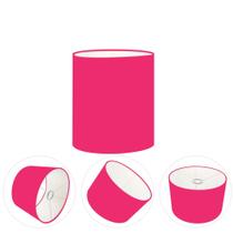 Cúpula em tecido cilíndrica abajur luminária cp-2009 13x15cm rosa pink Cúpula em tecido cilíndrica abajur luminária cp-2009 13x15cm rosa pink