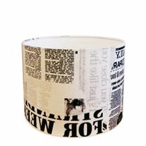 Cúpula em tecido cilíndrica abajur luminária cp-4099 40x25cm ny-jornal