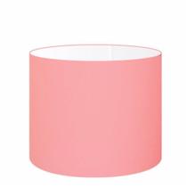 Cúpula em tecido cilíndrica abajur luminária cp-4099 40x25cm rosa bebê