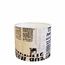 Cúpula em tecido cilíndrica abajur luminária cp-4113 30x25cm ny-jornal