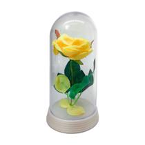 Cúpula Linda Redoma com Rosa Amarela, inspirada na A Rosa Encantada do filme a A Bela e A Fera