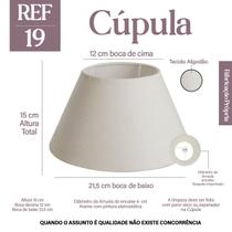 Cupula para Abajur 15x12x21cm Tecido algodão Soquete Importada Cor bege, preta ou branco Ref 19 Cupula para Abajur 15x12x21cm Tecido algodão Soquete Importada Cor bege, preta ou branco Ref 19