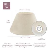 Cúpula para Abajur de Mesa Pequena Tecido Algodão Encaixe 3,5cm Ref 16 - Bege