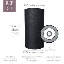 Cupula para abajur luminária 24x13x13cm Cilíndrica de Tecido Algodão Soquete nacional Cor bege, preta ou Branca Ref 84