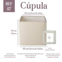 Cupula Para Abajur Mesa e Chao Quadrada Tecido Algodao 30x30x30cm Bege Ref 57