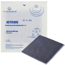 Curativo Acticare AG Carvão Ativado com Prata 10,5cm x 10,5cm 1 Unidade Vitamedical
