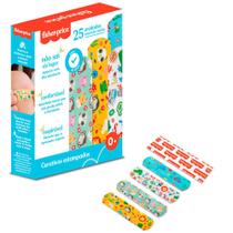 Curativo Bandagem Colorido Infantil 4 Estampas 25Und Livre de Látex Fisher-Price HC483 - Fisher Price