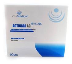 Curativo carvão ativado com prata 10,5x10,5cm caixa com 10 unidades VitaMedical Curativo carvão ativado com prata 10,5x10,5cm caixa com 10 unidades VitaMedical