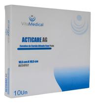 Curativo Carvão Ativado com Prata Acticare AG 10,5cmX10,5cm unidade Vita Medical Curativo Carvão Ativado com Prata Acticare AG 10,5cmX10,5cm unidade Vita Medical