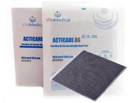 Curativo carvao ativado com prata acticare ag 10,5x10,5cm vitamedical