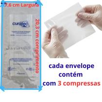 Curativo Compressa com Emulsão de Petrolatum Curatec 7,6 X 20,3 envelope com 3 unidades