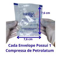 Curativo Compressa com Emulsão de Petrolatum Curatec 7,6 X 7,6 Cm kit com 10 unidades Feridas Queimaduras Curativo Compressa com Emulsão de Petrolatum Curatec 7,6 X 7,6 Cm kit com 10 unidades Feridas Queimaduras