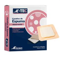 Curativo de Espuma Absorvente Borda Silicone M-TEC 15cmX15cm