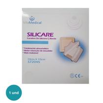 Curativo De Espuma Com Borda De Silicone Silicare 10cm x 10cm Vitamedical