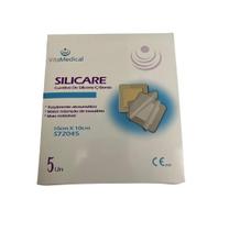 Curativo De Silicone C/ Espuma E Borda Silicare 10x10cm 5 Un