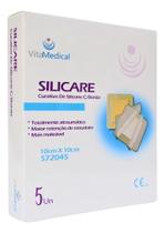 Curativo De Silicone Com Espuma E Borda - Silicare 10X10Cm 5