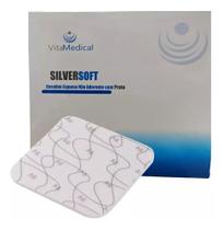 Curativo Espuma com prata Silversoft 10x10cm caixa com 5 unidades VitaMedical