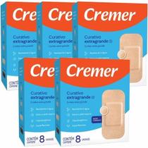 Curativo Extra Grande 10cm x 4,8cm Cremer Kit com 5 Caixas com 8 Unidades