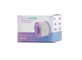 Curativo Fita de Gel Silicone para Queloide e Cicatriz rolo 2,50cm x 1,50m bege - Skinupper Curativo Fita de Gel Silicone para Queloide e Cicatriz rolo 2,50cm x 1,50m bege - Skinupper